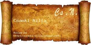 Csanki Nilla névjegykártya